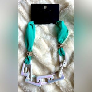 New York & Company ribbon and arrow destined block chain necklace